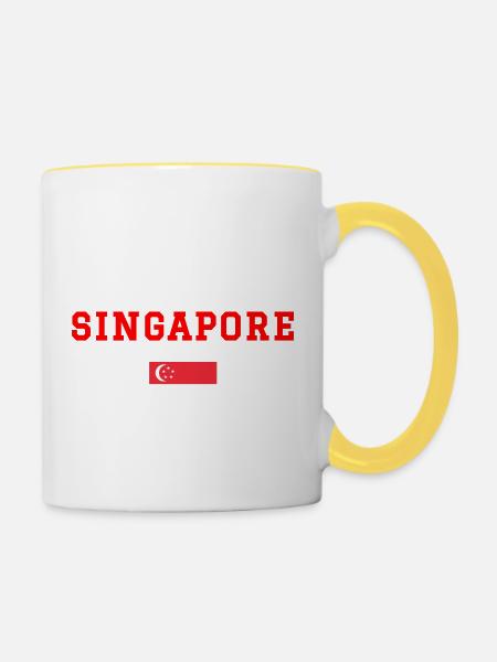 singapur - Tasse zweifarbig - Weiß/Gelb