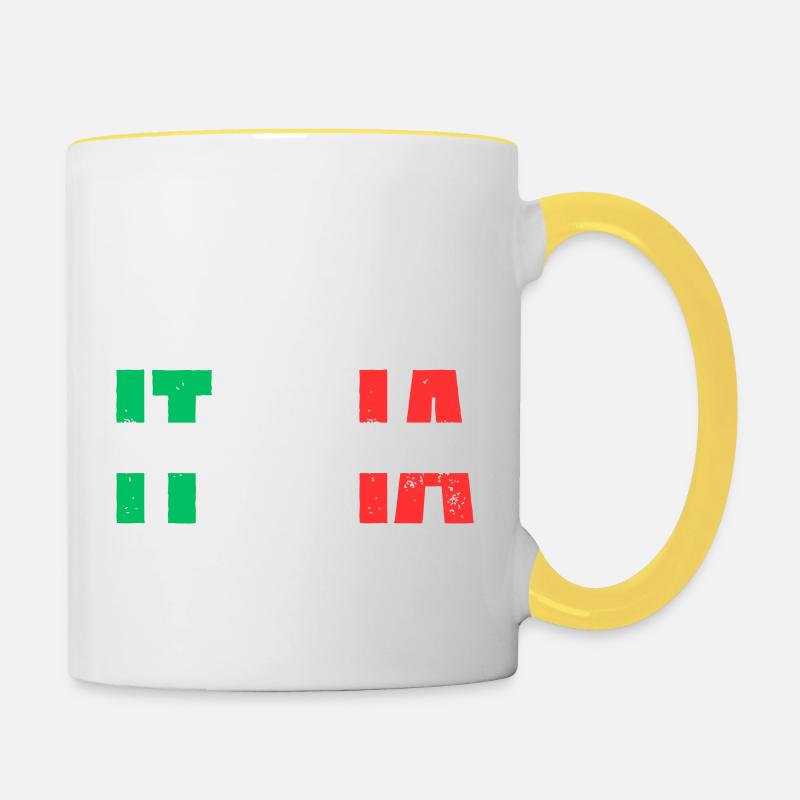Forza ITALIA - Mug contrasté - blanc/jaune