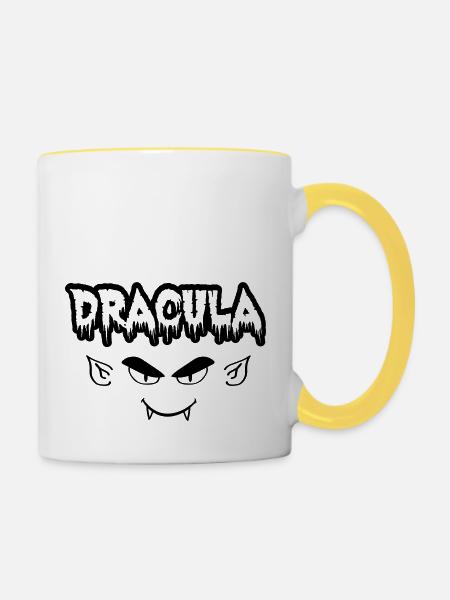 dracula 01 - Tasse zweifarbig - Weiß/Gelb