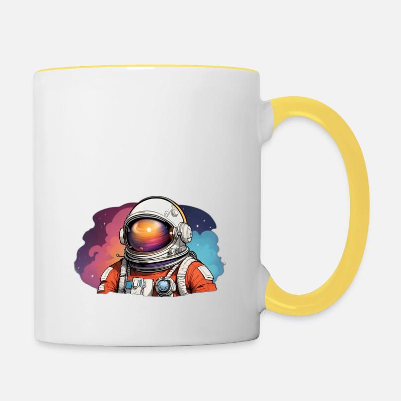 Astronaute - Mug contrasté - blanc/jaune