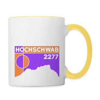 Hochschwab Hike Tour Mountain Tour Souvenir - Contrasting Mug - white/yellow - Right