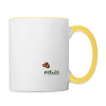 Professioneller Kaffee Trinker Lustige Sprüche - Tasse zweifarbig - Weiß/Gelb - Rechts