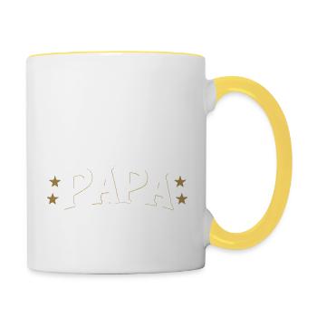 Capitaine Papa - Mug contrasté - blanc/jaune - Droite