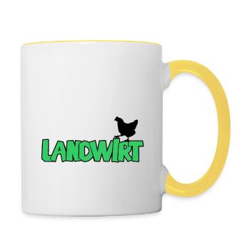 Landwirt Landwirtschaft BauerGeflügelzucht 8.1.24 - Tasse zweifarbig - Weiß/Gelb - Rechts
