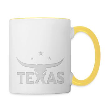 Texas USA Amerika Reisen United Symbol Houston - Tasse zweifarbig - Weiß/Gelb - Rechts