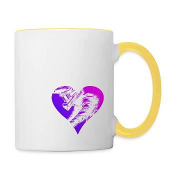 Cyclisme Homme Cyclisme VTT VTT - Mug contrasté - blanc/jaune - Droite