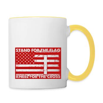 Army War Military Uniform Force Soldier Camouflage - Contrasting Mug - white/yellow - Right