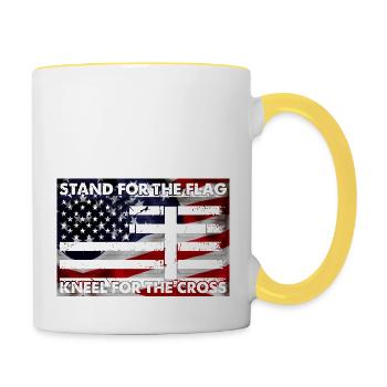Army War Military Uniform Force Soldier Camouflage - Contrasting Mug - white/yellow - Right