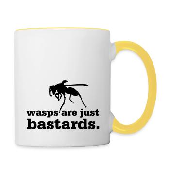 Wasps are just bastards - Contrasting Mug - white/yellow - Right