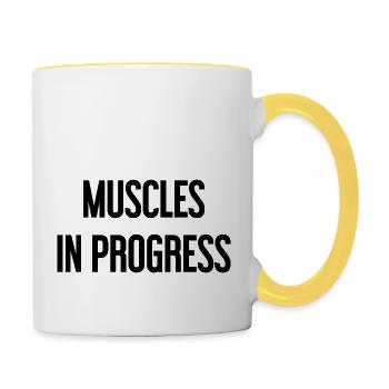 Muscles en progression - Mug contrasté - blanc/jaune - Droite