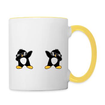 I Just Really Like Penguins OK Ich mag Pinguine - Contrasting Mug - white/yellow - Right