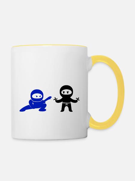 ninjas - Tasse zweifarbig - Weiß/Gelb