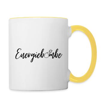 Positive Energien Energiebombe - Tasse zweifarbig - Weiß/Gelb - Rechts