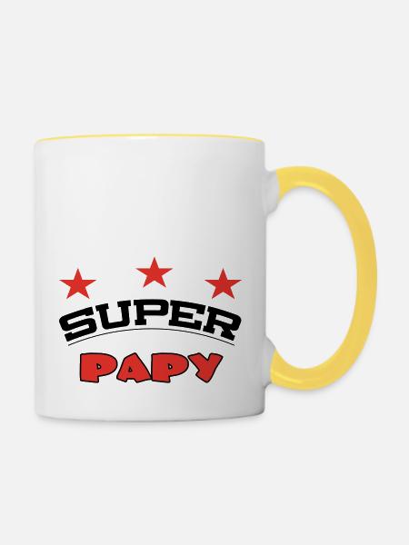 SUPER-OPA - Tasse zweifarbig - Weiß/Gelb