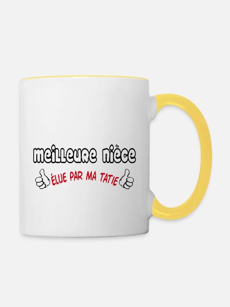 Beste Nichte - Tasse zweifarbig - Weiß/Gelb