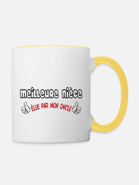 Beste Nichte - Tasse zweifarbig - Weiß/Gelb