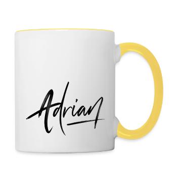 ADRIAN TATTOO - Mug contrasté - blanc/jaune - Droite