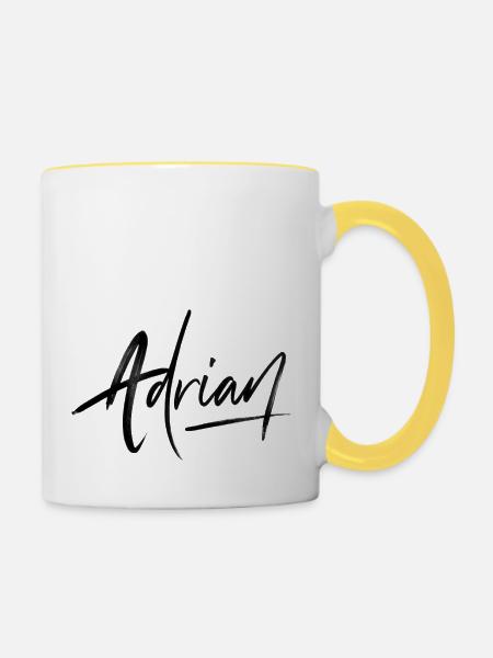 ADRIAN TATTOO - Tasse zweifarbig - Weiß/Gelb