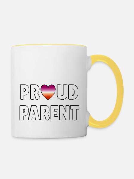 Stolze Eltern Lesben-Flagge - Tasse zweifarbig - Weiß/Gelb