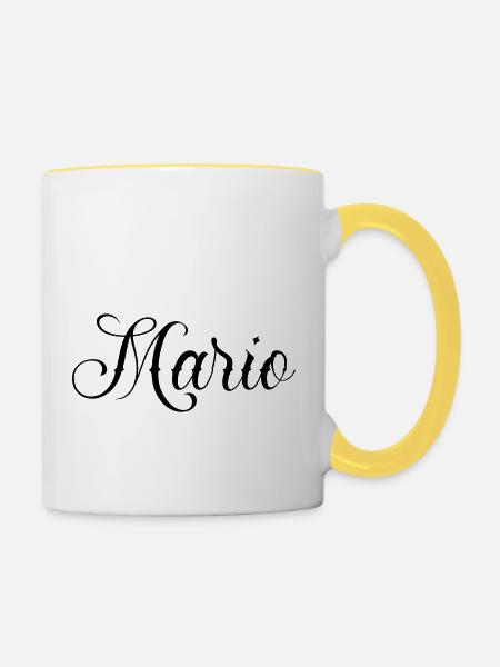 mario - Tasse zweifarbig - Weiß/Gelb