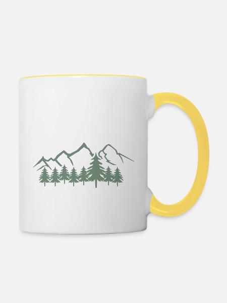 mountains 01 - Tasse zweifarbig - Weiß/Gelb