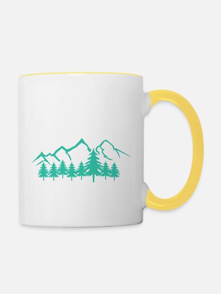mountains - Tasse zweifarbig - Weiß/Gelb