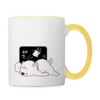 Dog Korean - Japanese Style 04 - Contrasting Mug - white/yellow - Right