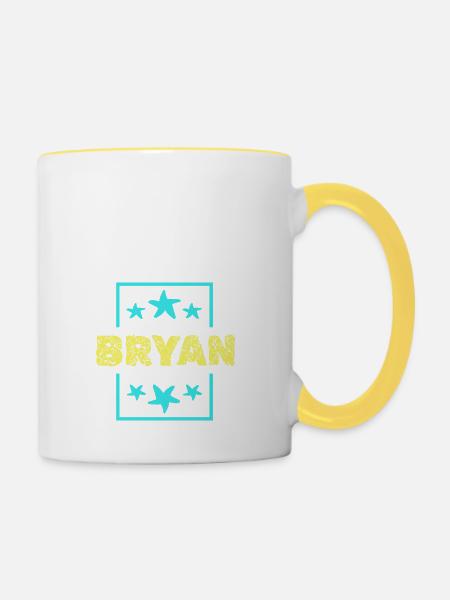 Geschenk für Bryan - Tasse zweifarbig - Weiß/Gelb