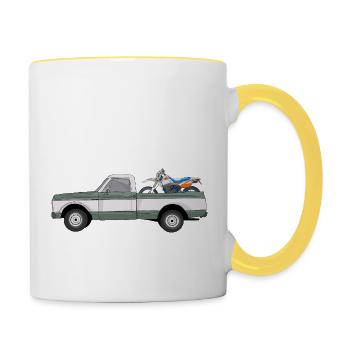 Pick Up Truck with Enduro - Tasse zweifarbig - Weiß/Gelb - Rechts