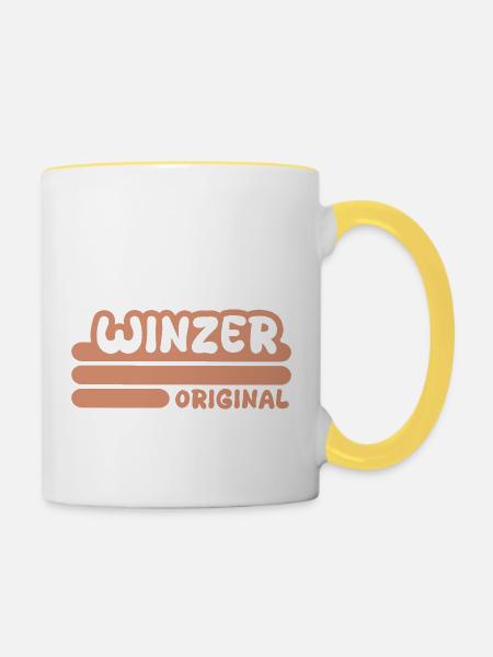 Beruf Winzer - Tasse zweifarbig - Weiß/Gelb