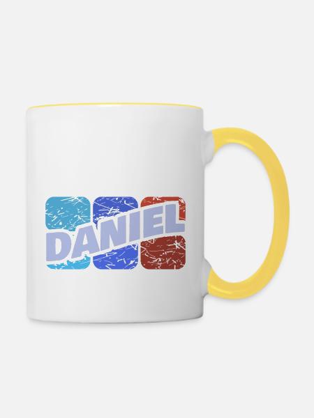 Daniel als Daniel - Tasse zweifarbig - Weiß/Gelb