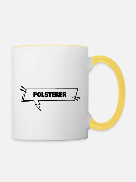 Bildung Polsterer - Tasse zweifarbig - Weiß/Gelb