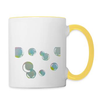 Bulles de savon - Mug contrasté - blanc/jaune - Droite
