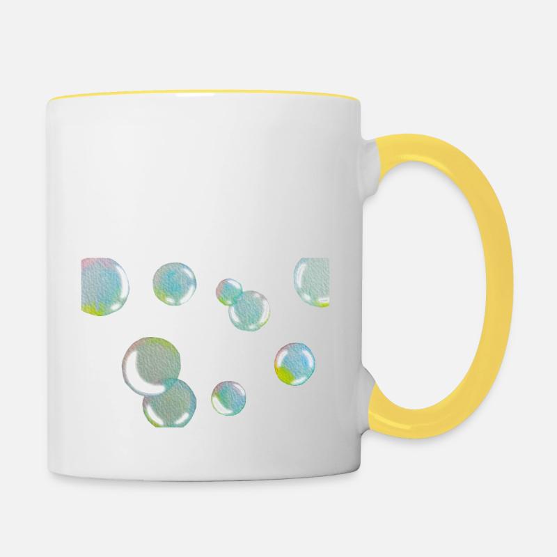 Soap bubbles - Contrasting Mug - white/yellow