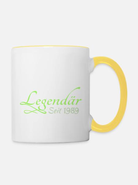 1989 - Tasse zweifarbig - Weiß/Gelb