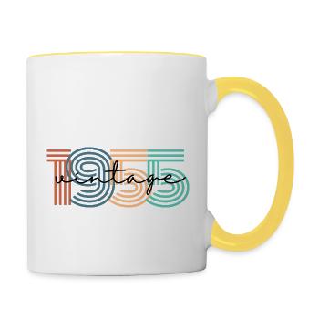 1955 vintage rétro - Mug contrasté - blanc/jaune - Droite