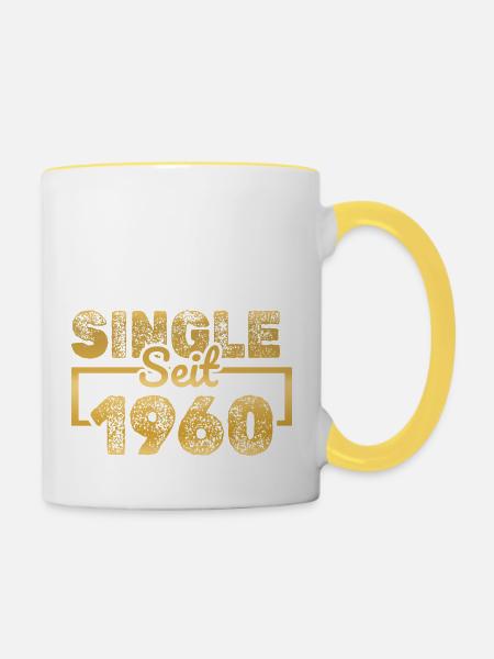 Single 1960 - Tasse zweifarbig - Weiß/Gelb