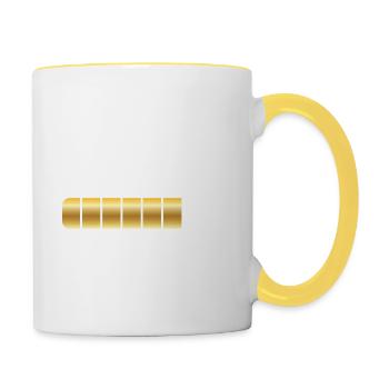 2025 Loading – Silvester Outfit Damen Herren - Tasse zweifarbig - Weiß/Gelb - Rechts