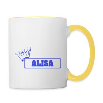 Alisa - Tasse zweifarbig - Weiß/Gelb - Rechts