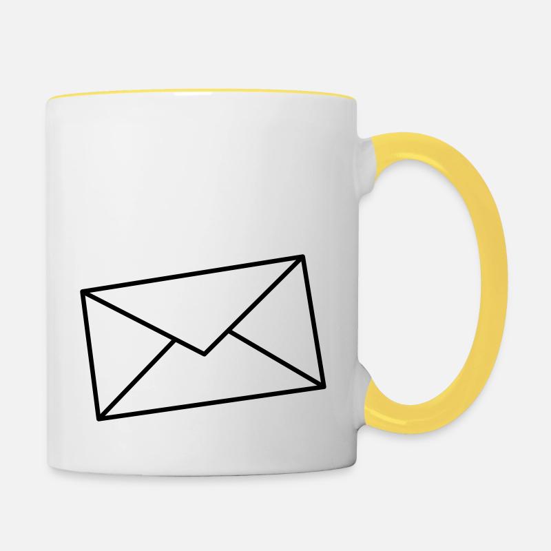 Letter - Contrasting Mug - white/yellow