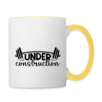 Under Construction - Tasse zweifarbig - Weiß/Gelb - Rechts
