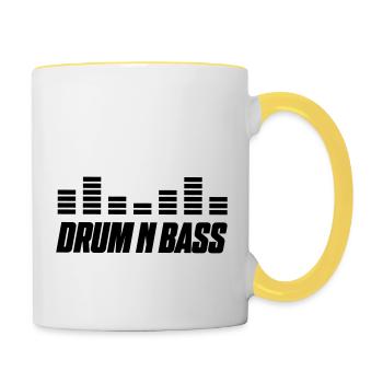 drum bass - Tasse zweifarbig - Weiß/Gelb - Rechts
