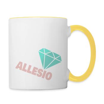 Geschenk für Allesio - Tasse zweifarbig - Weiß/Gelb - Rechts