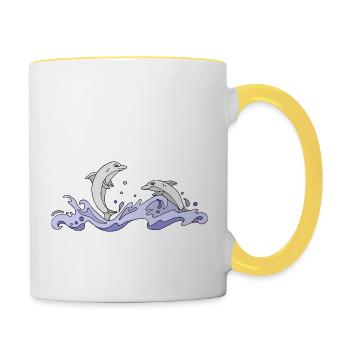 Delphine - Tasse zweifarbig - Weiß/Gelb - Rechts