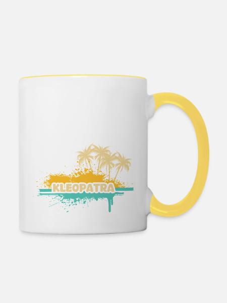Urlaub Kleopatra - Tasse zweifarbig - Weiß/Gelb