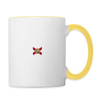 Florida Fan T-Shirt – Sun & Beach - Contrasting Mug - white/yellow - Right
