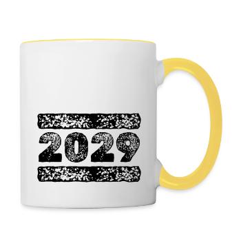 Year 2029 - Contrasting Mug - white/yellow - Right