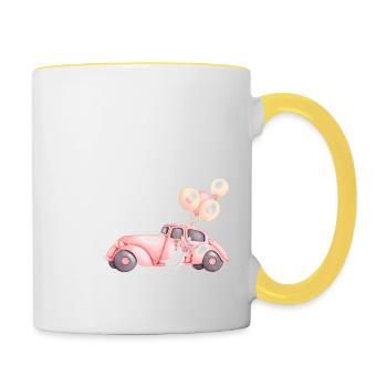 The Bride-to-be - Wedding Car - Contrasting Mug - white/yellow - Right