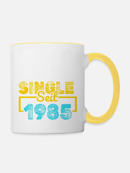 1985 - Tasse zweifarbig - Weiß/Gelb