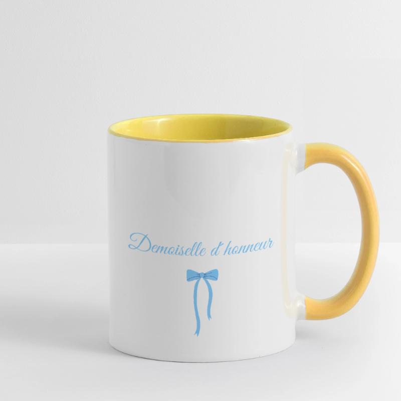 Blue Bow Bridesmaid Contrasting Mug